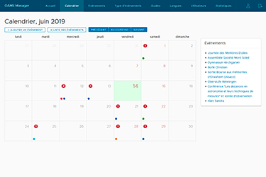 Vue du calendrier des visites